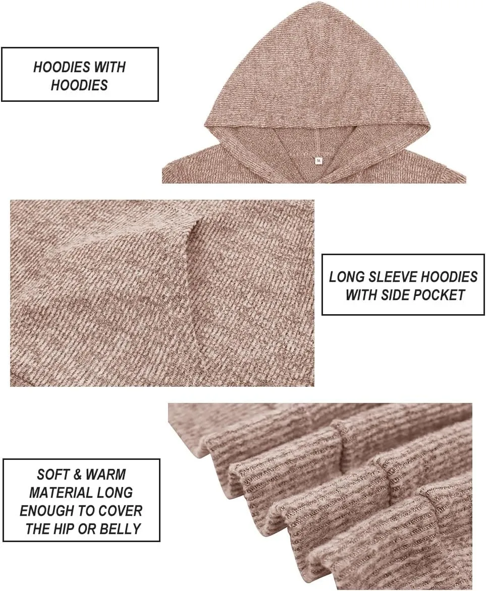CARCOS Plus Size Hooide Women Long Sleeve Fall Pocket Hooded Sweatershirt XL-5XL