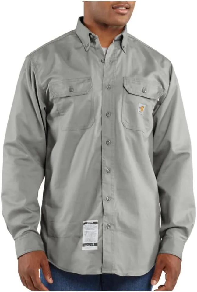 Carhartt Men's Flame Resistant Classic Twill Shirt,Gray,X-Large