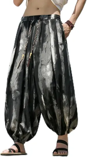 Casual Multi-Pocket Wide-Leg Pants Men's Vintage Loose Harem Pants Women Trousers Streetwear Oversize 5XL
