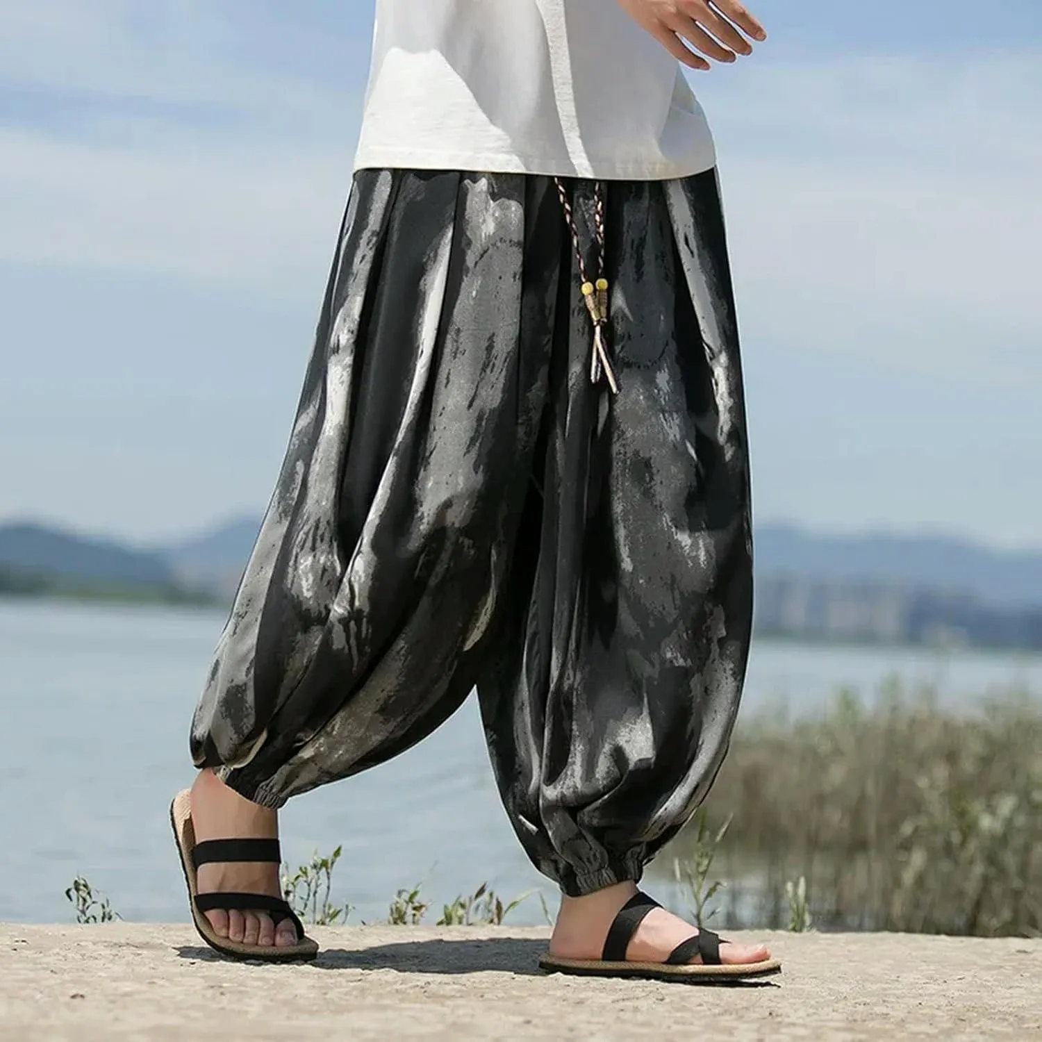 Casual Multi-Pocket Wide-Leg Pants Men's Vintage Loose Harem Pants Women Trousers Streetwear Oversize 5XL