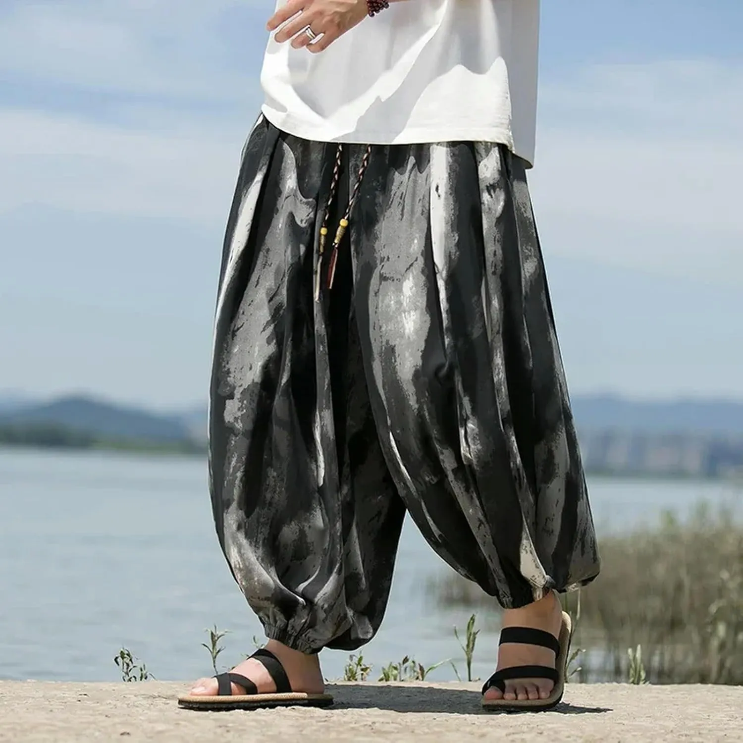 Casual Multi-Pocket Wide-Leg Pants Men's Vintage Loose Harem Pants Women Trousers Streetwear Oversize 5XL