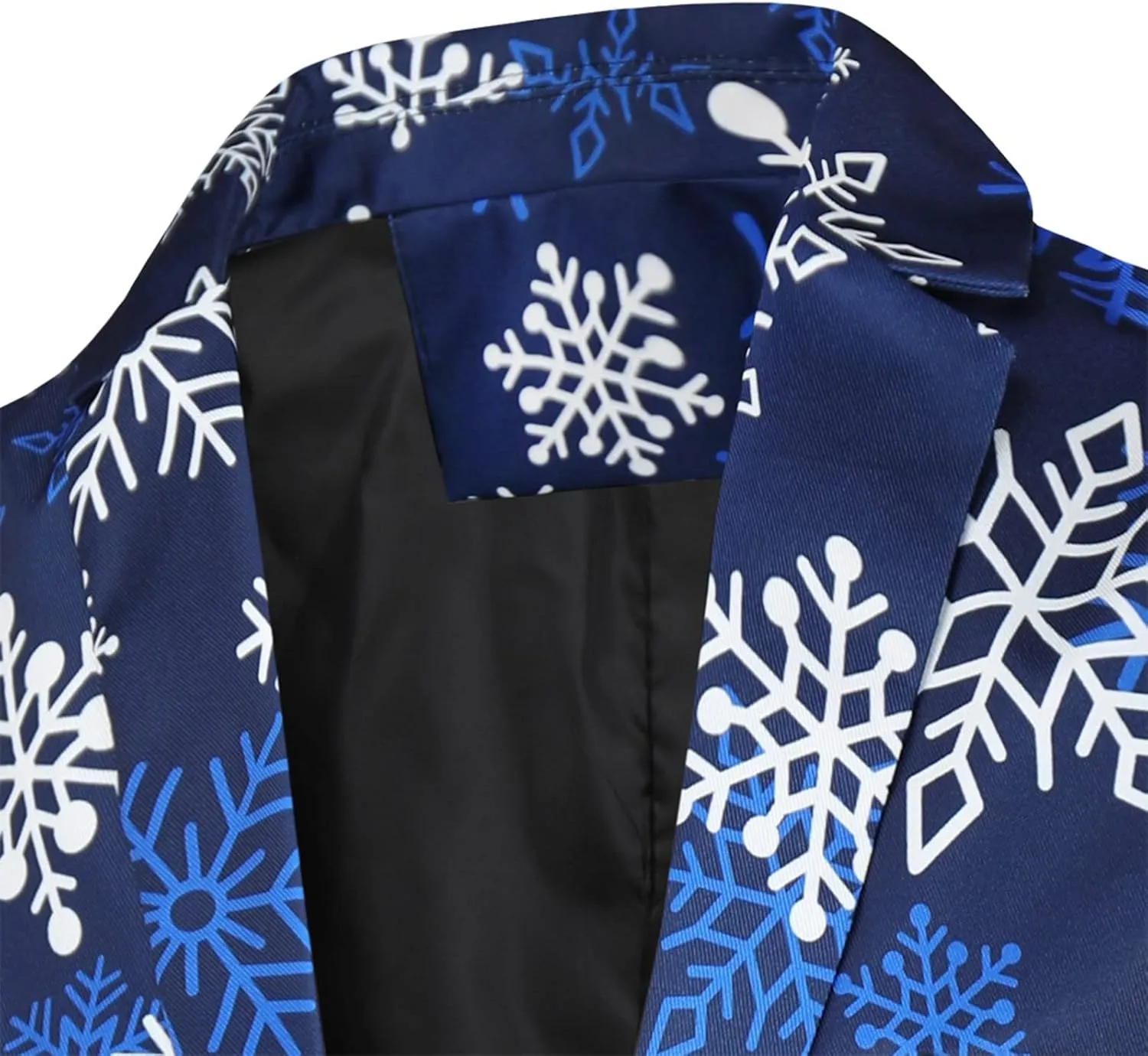 Christmas Suit for Men 2 Piece Ugly Xmas Santa Snowflake Print Funny Blazer Jacket Suits Party Festive Outfits Set