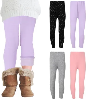 Chuarry Girls Winter Leggings Fleece Lined Warm Basic Pants Thick for Kid Toddler