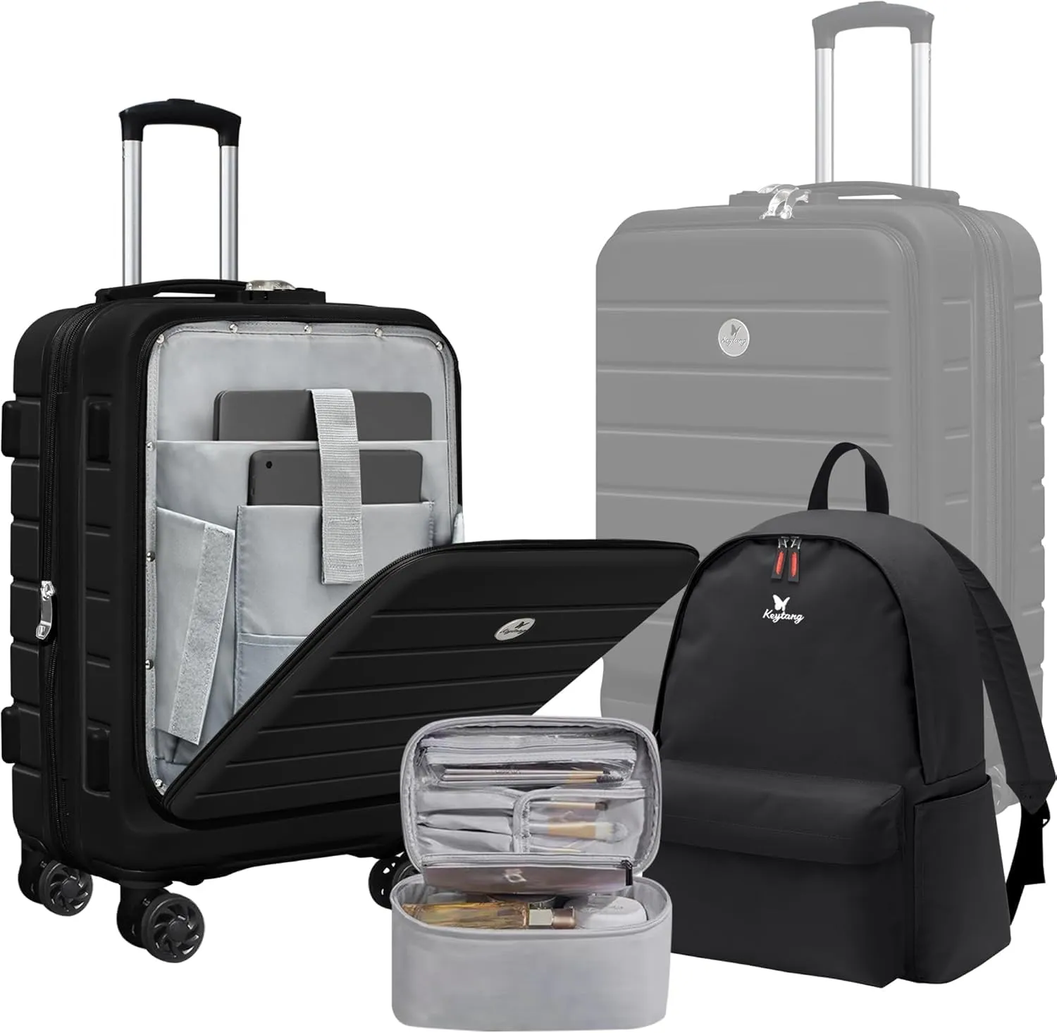 Classic KT777-20KPLUS2-BK-327, Black, Carry on-3 Pieces