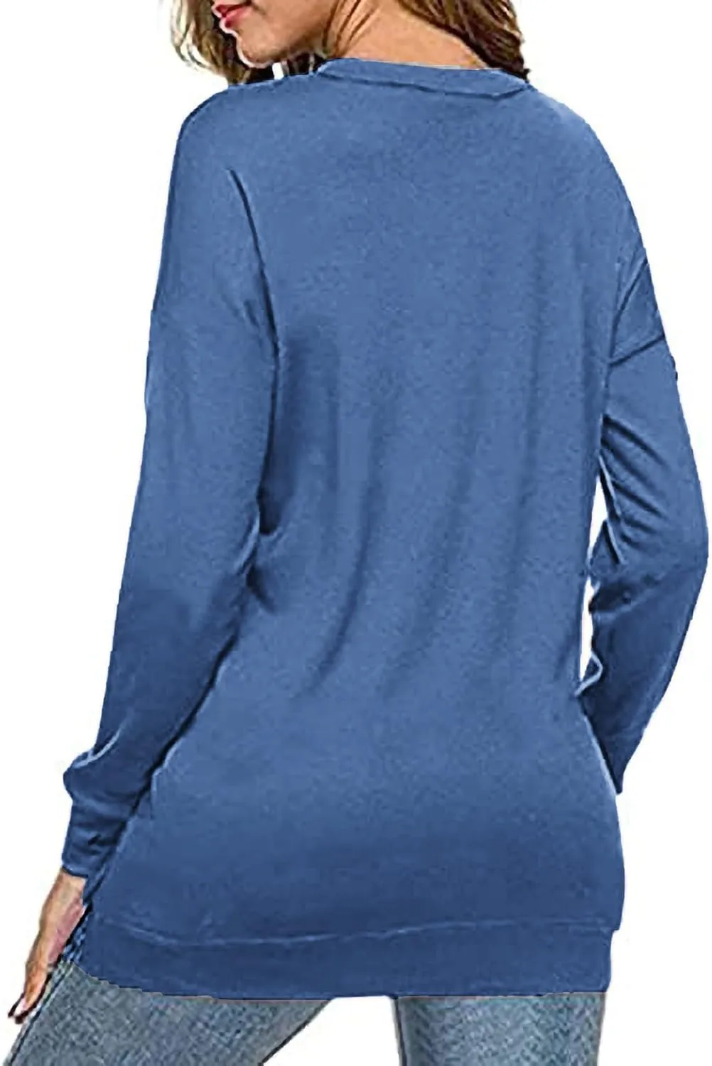 CNFUFEN Womens Casual Crewneck Sweatshirt Long Sleeve Pullover Tops Fall Fashion Clothes