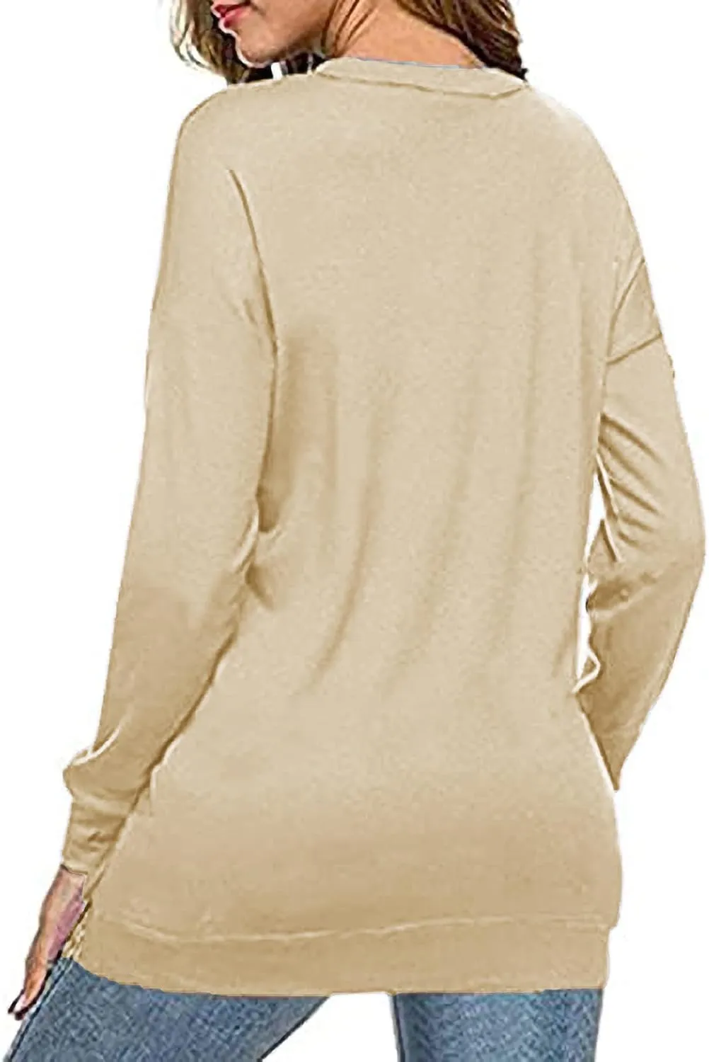 CNFUFEN Womens Casual Crewneck Sweatshirt Long Sleeve Pullover Tops Fall Fashion Clothes