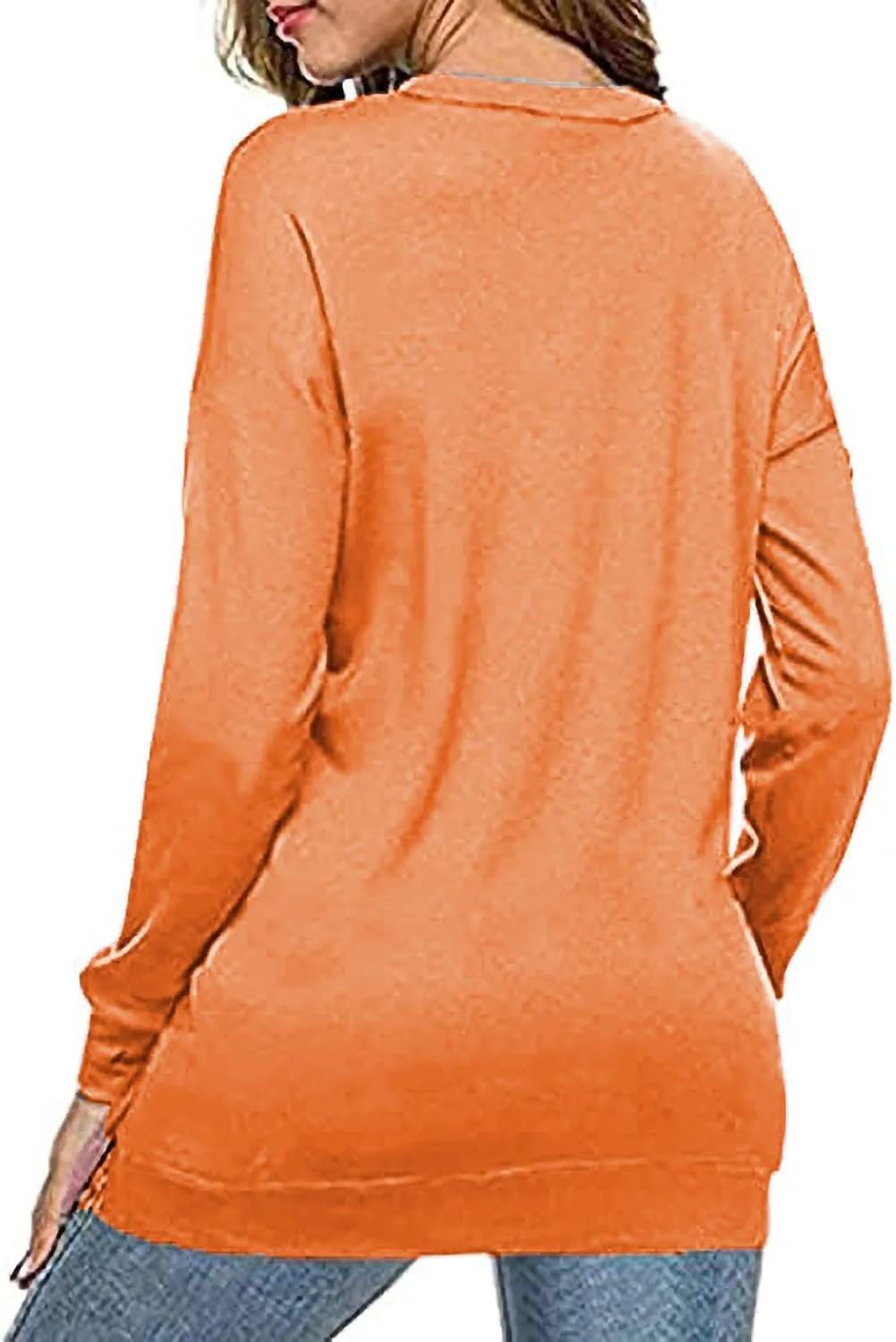 CNFUFEN Womens Casual Crewneck Sweatshirt Long Sleeve Pullover Tops Fall Fashion Clothes
