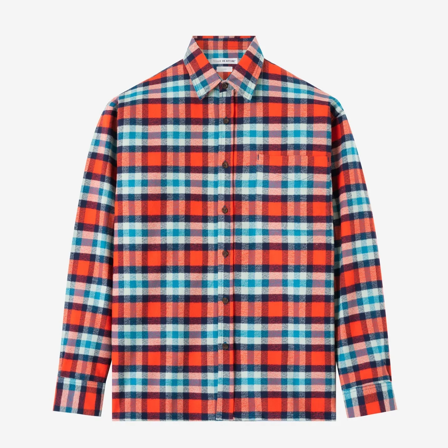 College Days Long Sleeve Plaid Shirt - Blue Red Mix