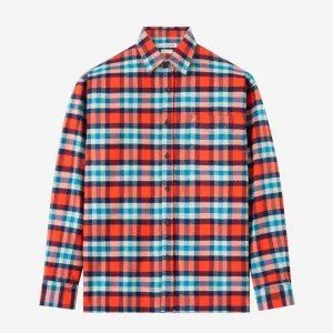 College Days Long Sleeve Plaid Shirt - Blue Red Mix