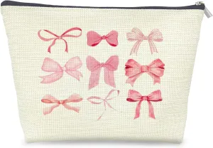 Coquette Pink Bow Makeup Bag, Cute Makeup Bag, Aesthetic Makeup Bag, Preppy Makeup Bag, Preppy Stuff, Preppy Gifts, Coquette Stuff, Pink Cosmetic Bag Makeup Pouch