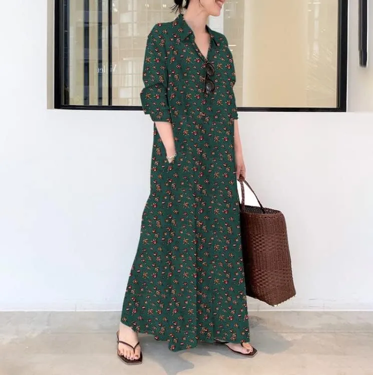 Costaric Womens Cotton Linen Button Down Shirt Dress Casual Plus Size Short Sleeve V Neck Ruffled Maxi Dress with Pocket
