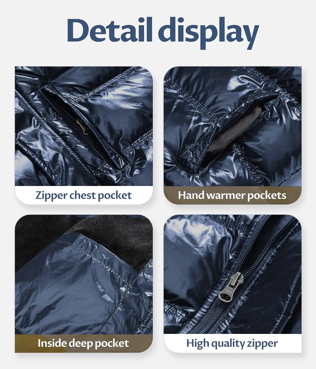 CREATMO US Men's Puffer Jacket Waterproof Winter Parka jacket Warm Thicken Ski Coat