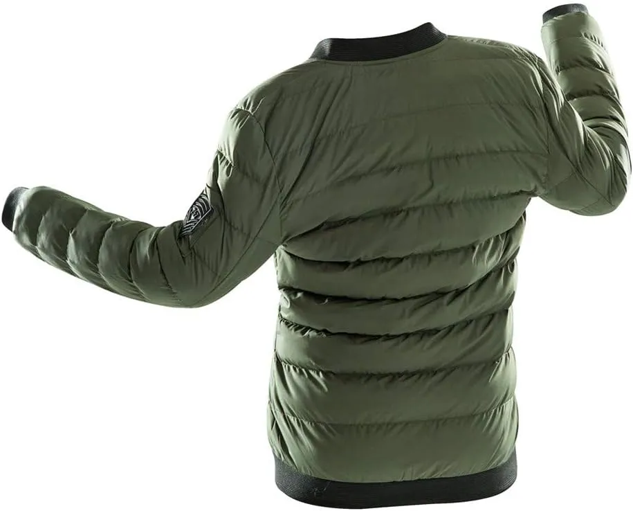 Cresay Men's Warm Winter Quilted Bomber Zip Jacket Coat Padded Cotton Thick Outwear