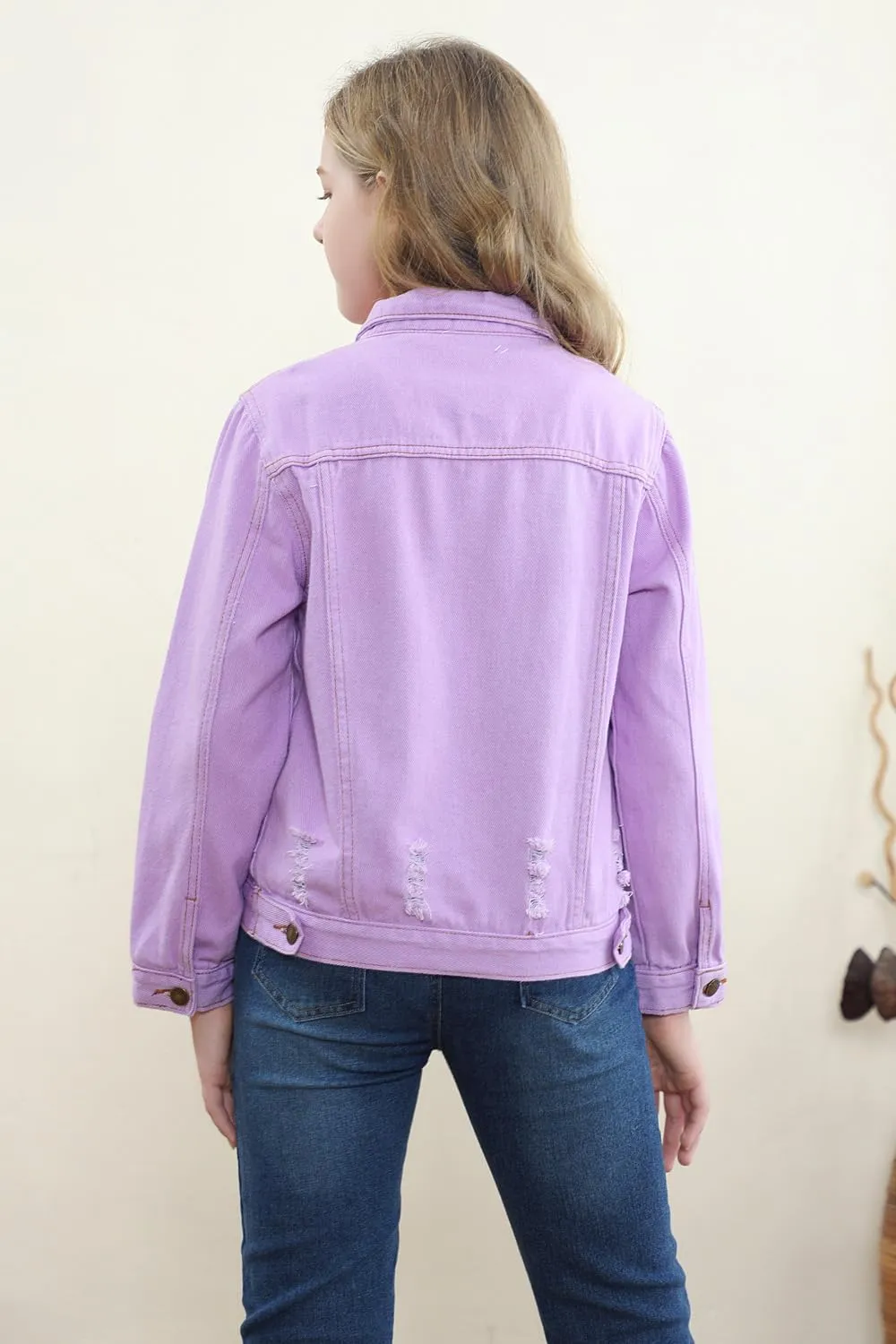 Cromoncent 2 Pieces Kids Classic Denim Jacket for Boys Girls