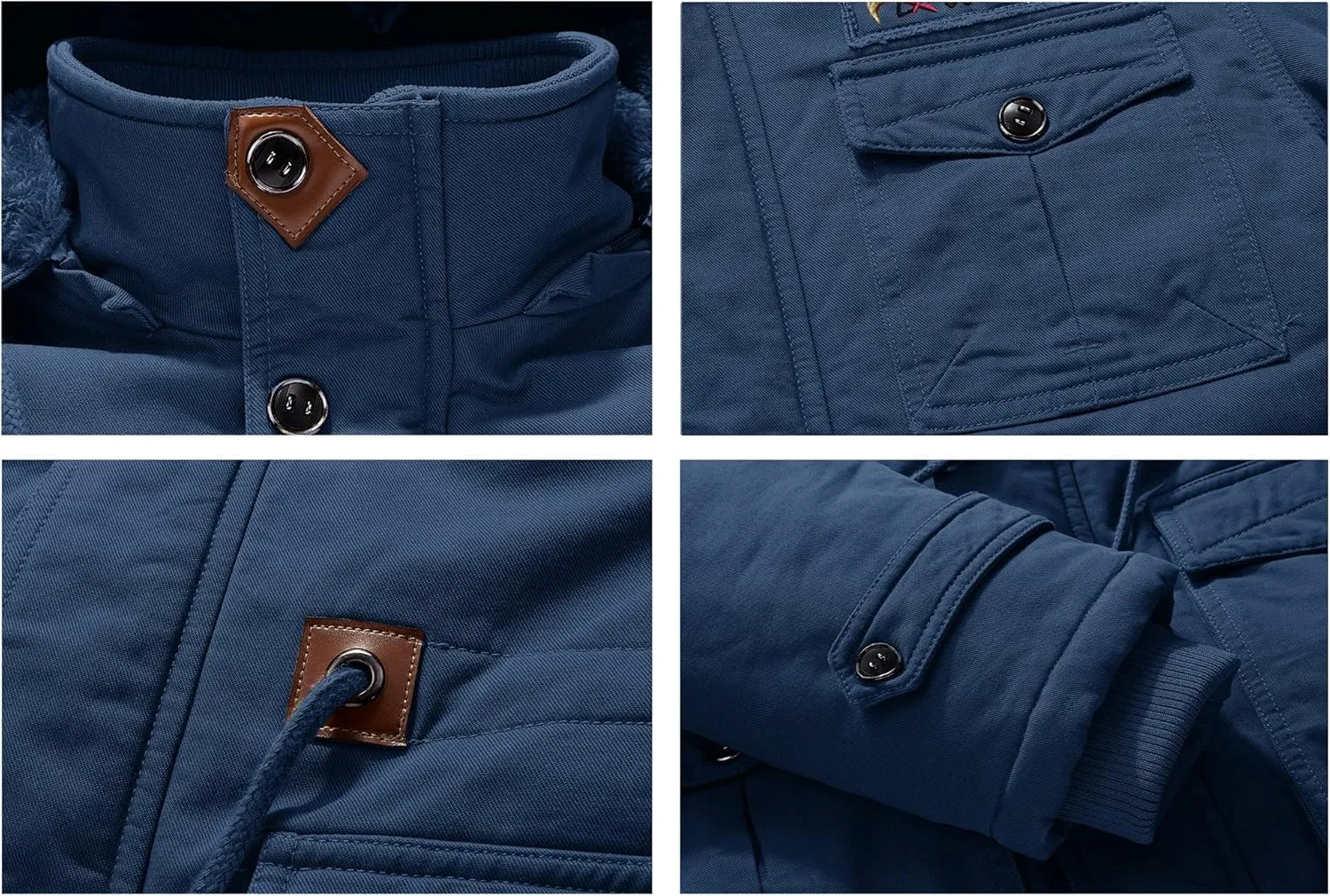 CRYSULLY Men's Winter Casual Thicken Multi-Pocket Outwear Jacket Coat With Removable Hood