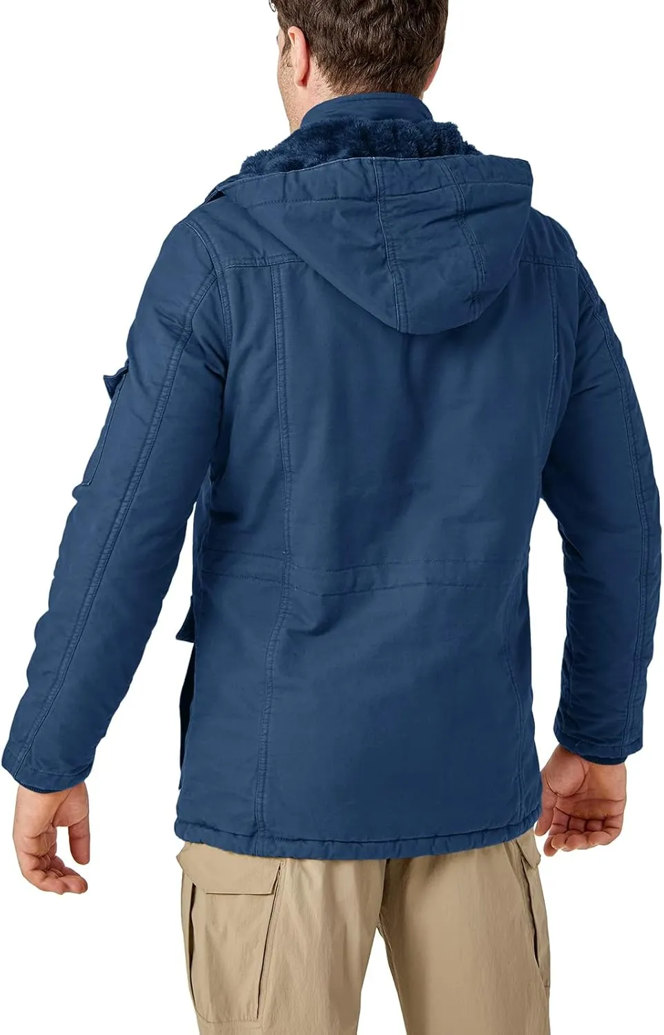 CRYSULLY Men's Winter Casual Thicken Multi-Pocket Outwear Jacket Coat With Removable Hood