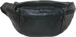 CTM Leather Multi Pocket Fanny Waist Pack