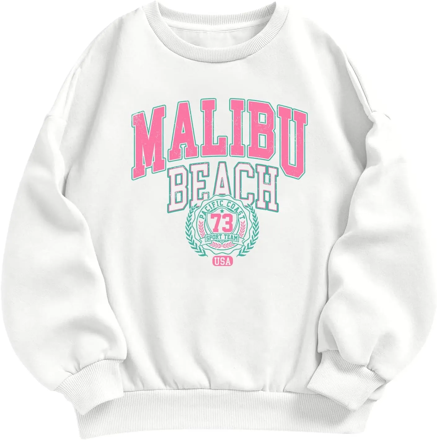 Cute Preppy Letter Graphic Sweatshirts for Teen Girls Oversized Aesthetic Hoodies Crewneck Long Sleeve Pullover Tops