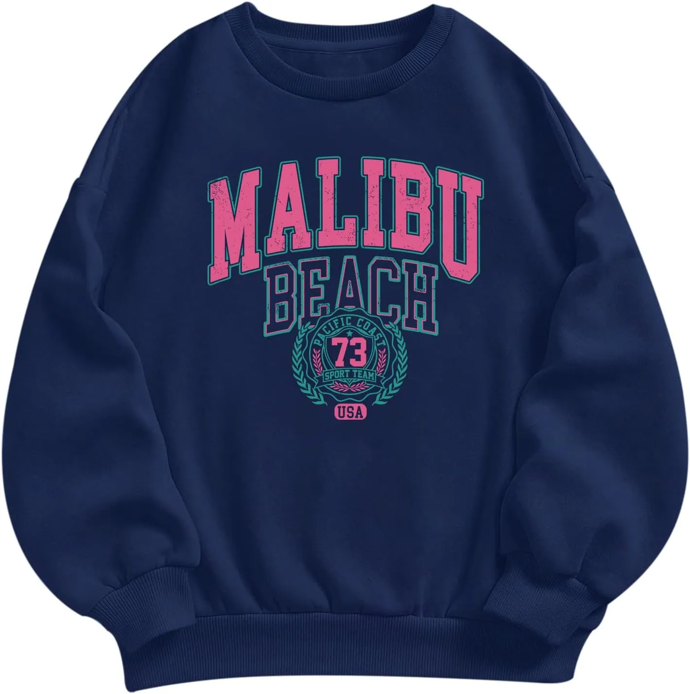 Cute Preppy Letter Graphic Sweatshirts for Teen Girls Oversized Aesthetic Hoodies Crewneck Long Sleeve Pullover Tops