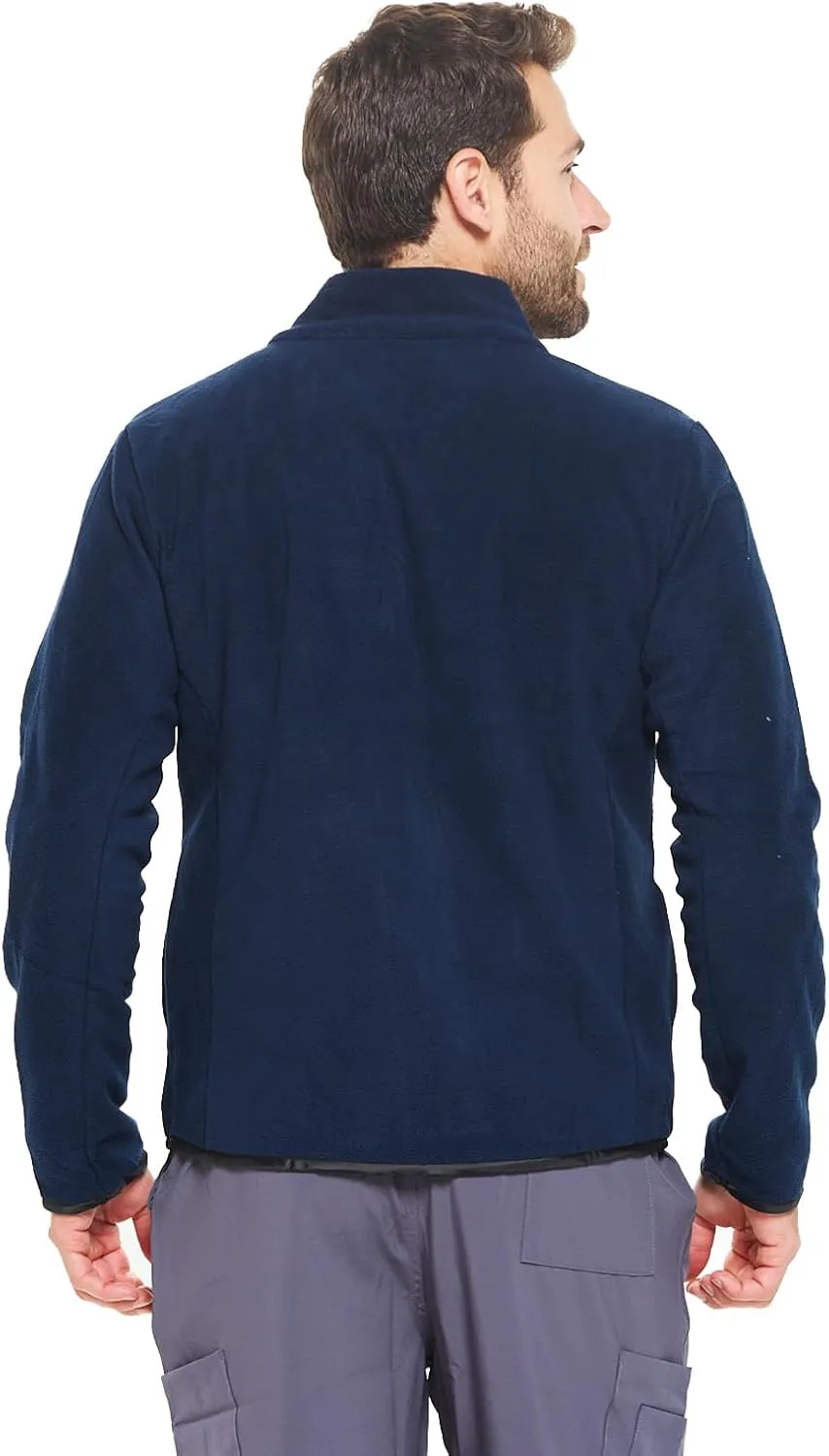 Dagacci Medical Uniform Unisex Warm Up Zip Front Fleece Scrub Jacket for Women and Men