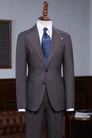 Dark Gray Notched Lapel Business Suits Two Pieces Prom Suits