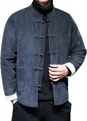 DBFBDTU Mens Chinese Vintage Cotton Padded Jacket Men Suit Warm Jacket Male Button Coat