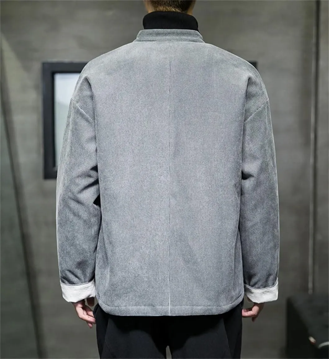DBFBDTU Mens Chinese Vintage Cotton Padded Jacket Men Suit Warm Jacket Male Button Coat