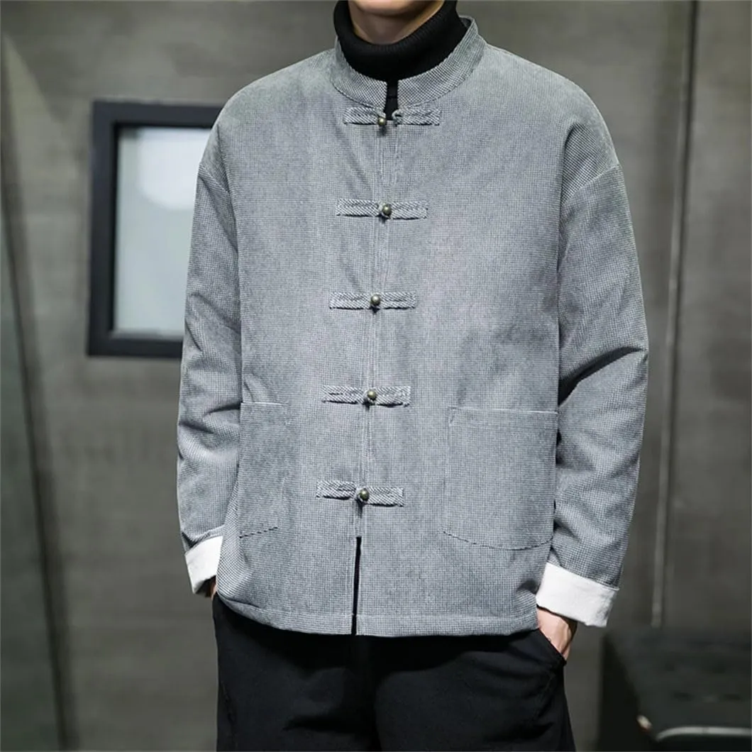DBFBDTU Mens Chinese Vintage Cotton Padded Jacket Men Suit Warm Jacket Male Button Coat