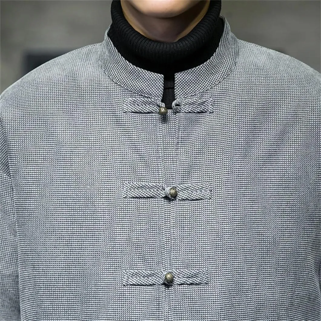DBFBDTU Mens Chinese Vintage Cotton Padded Jacket Men Suit Warm Jacket Male Button Coat