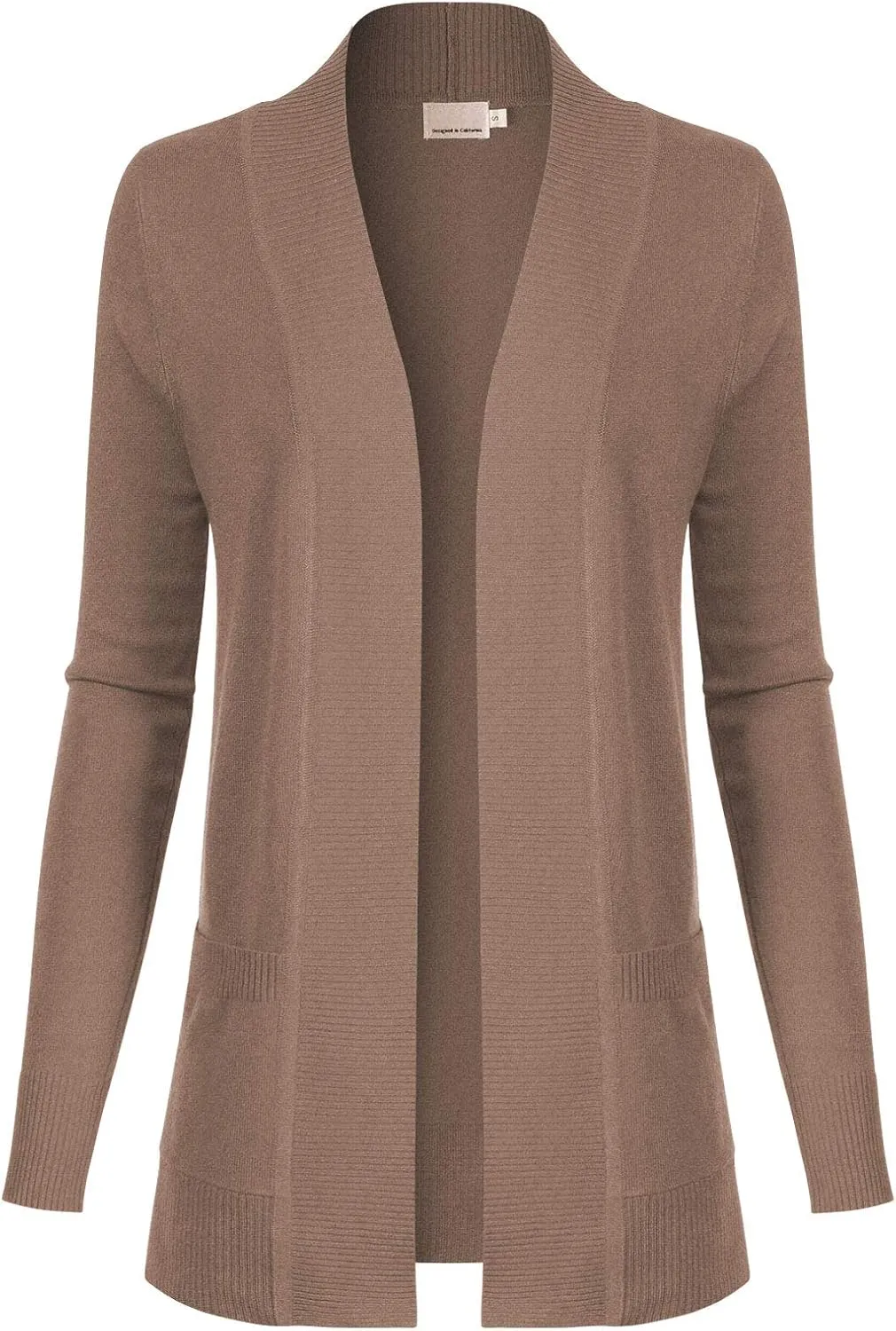 Design by Olivia Women's Open Front Long Sleeve Classic Knit Cardigan