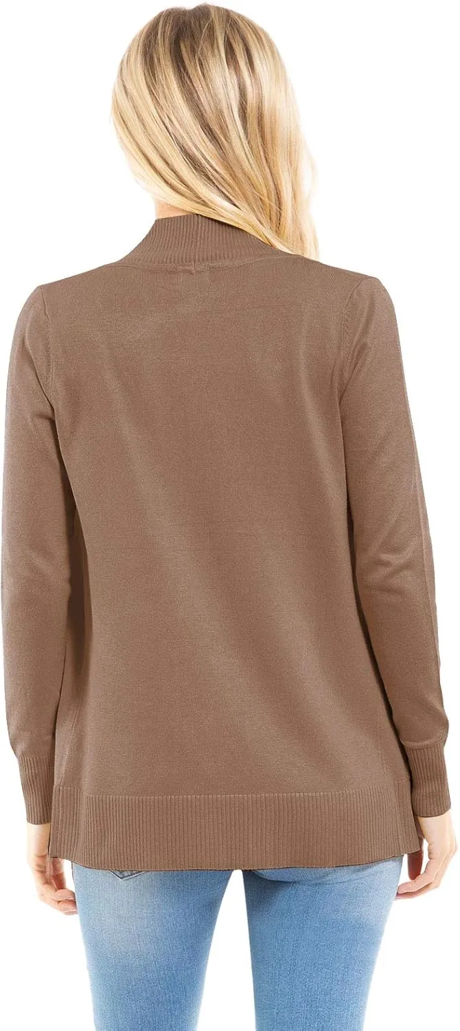Design by Olivia Women's Open Front Long Sleeve Classic Knit Cardigan
