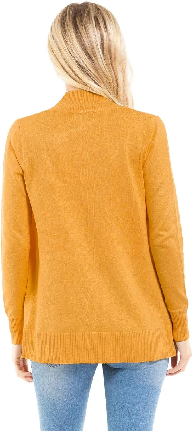 Design by Olivia Women's Open Front Long Sleeve Classic Knit Cardigan
