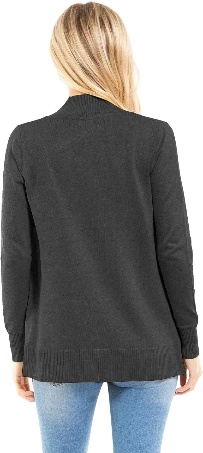 Design by Olivia Women's Open Front Long Sleeve Classic Knit Cardigan