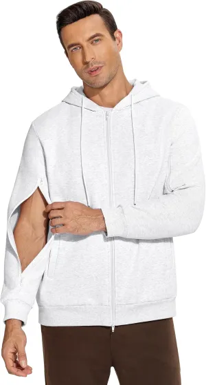 Deyeek Dialysis Sweatshirts with Arm Zipper Jacket Full-Zip Hemodialysis Cotton Warm Heavyweight Sweatshirt