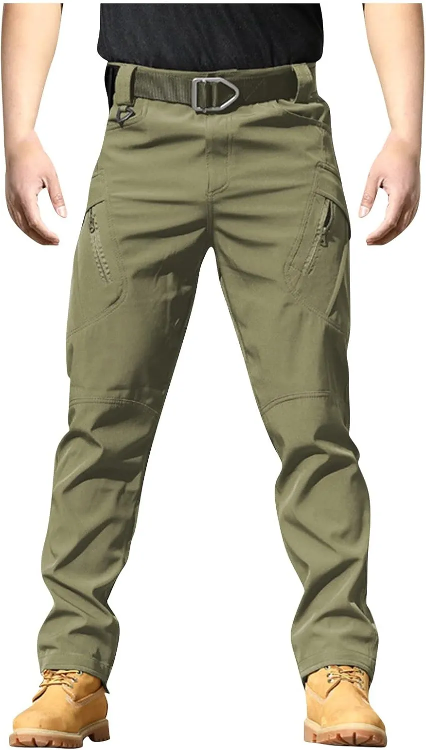 Dudubaby Plus Size Dress Pants for Mens Cargo Pants for Men City Special Service Pants Fan Ix7 Multi Pocket Overalls