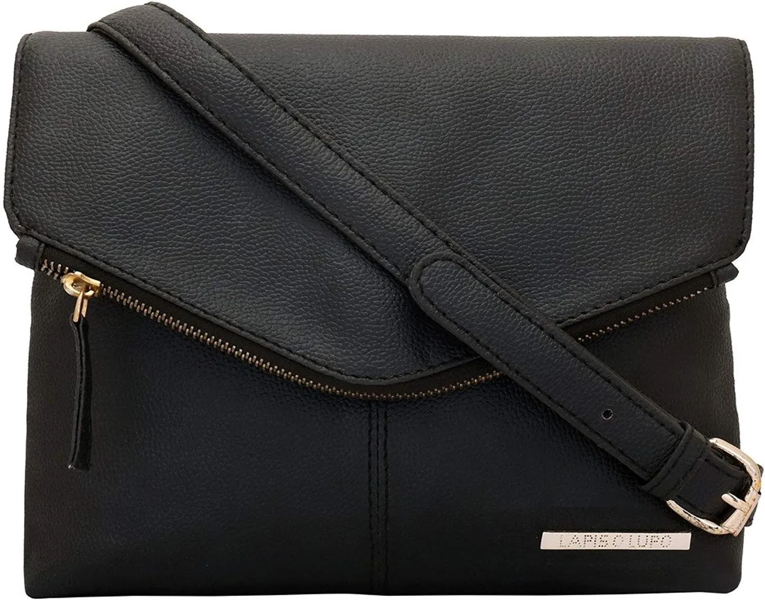 Eboney Women's Sling Bag Black Multi Pocket Designer Satchel