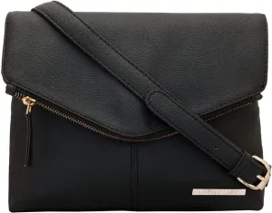 Eboney Women's Sling Bag Black Multi Pocket Designer Satchel