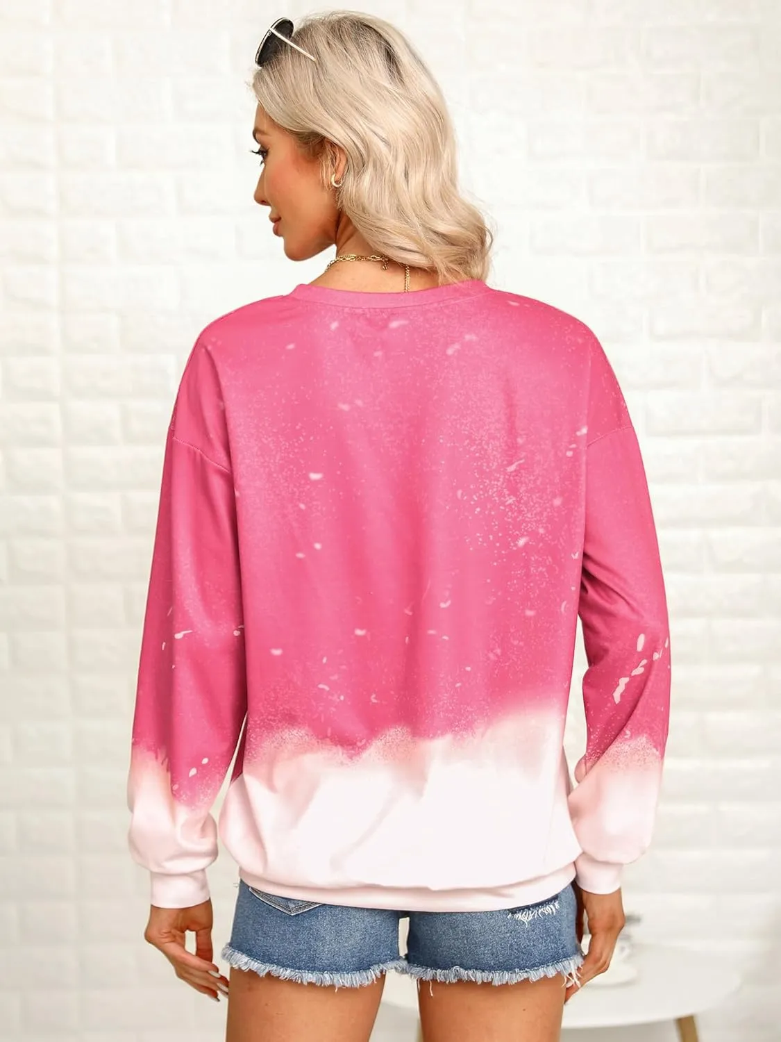 Ezcosplay Women Cute Face Sweatshirt Preppy Pullover Casual Long Sleeve Graphic Pullover Tops Shirts