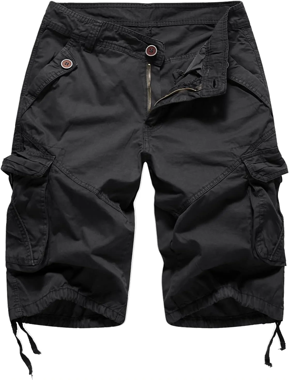 FOURSTEEDS Womens Casual Loose Fit Multi-Pocket Camouflage Twill Bermuda Cargo Shorts with Belt