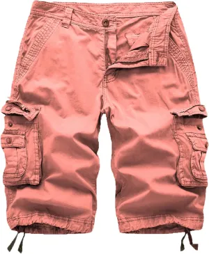 FOURSTEEDS Women's Cotton Zipper Front Multi-Pocket Twill Bermuda Women Cargo Shorts