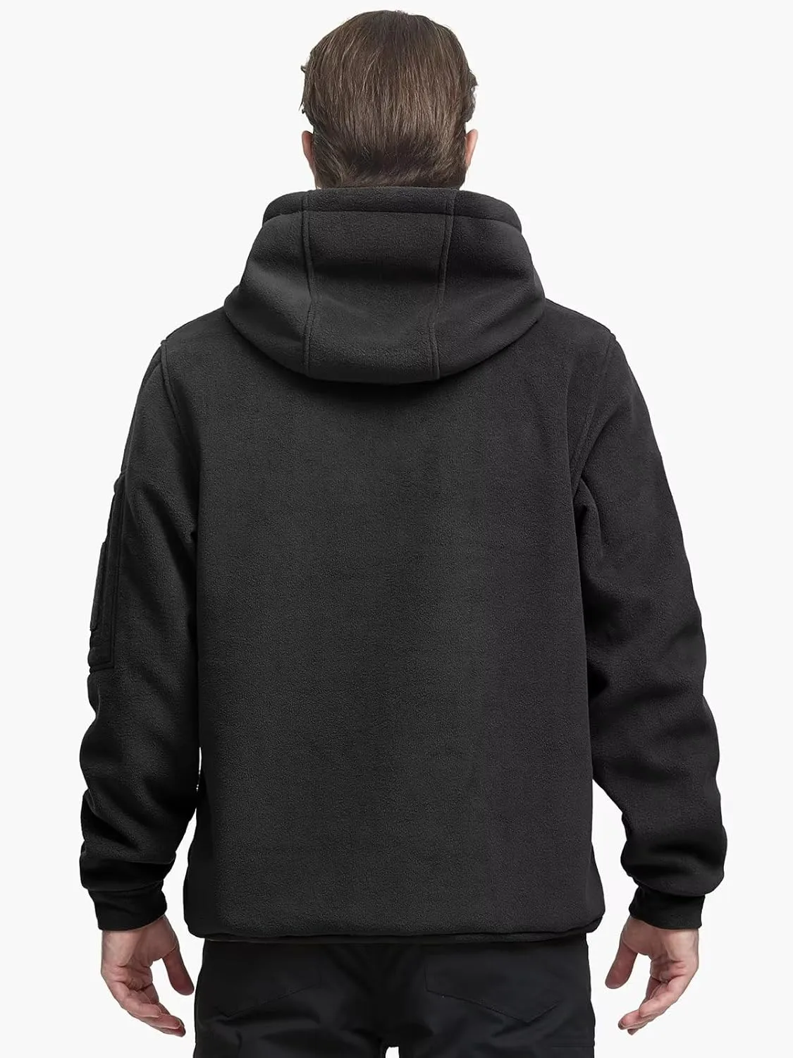 FREE SOLDIER Men's Tactical Winter Fleece Pullover Hoodie Warm Long Fleece lined Hooded Sweatshirt