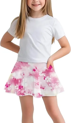 Girls' 2-in-1 Athletic Skirts for Tennis Running Dance Golf with Inner Shorts Pockets