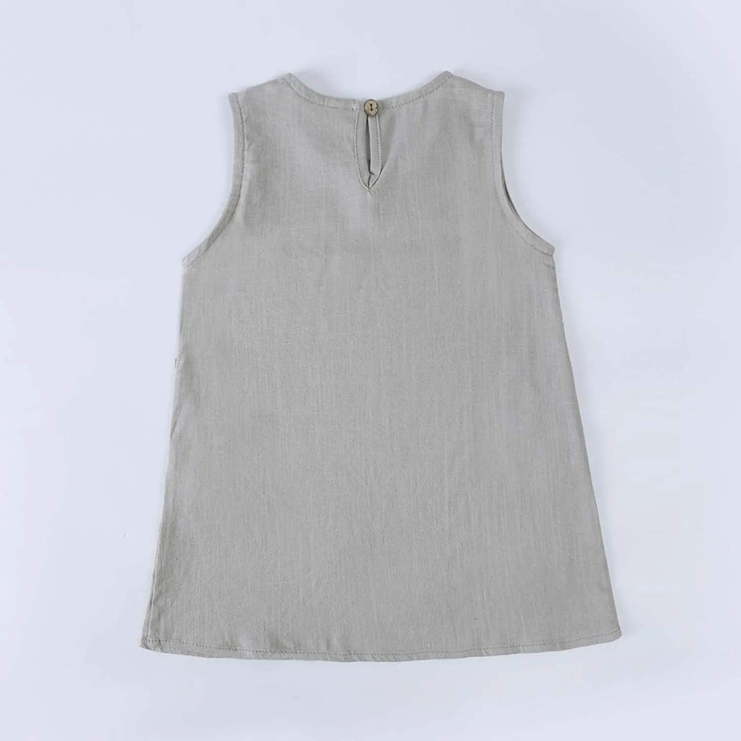 Girls Dress Cute Sleeveless Round Neck Pleated Mini Dress Casual 2025 Summer Beach Vacation Little Girls Dresses 1-7T