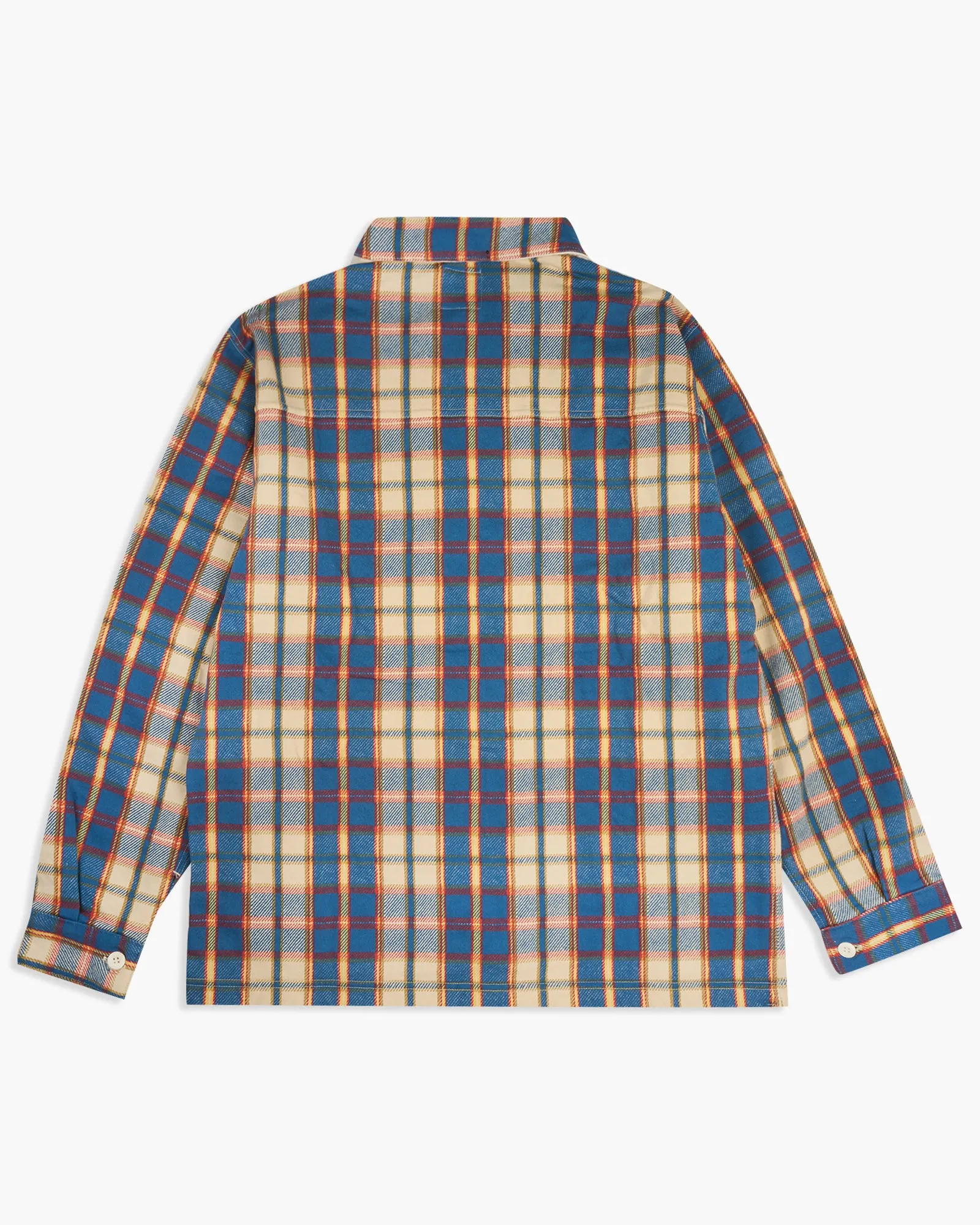 Good On Flannel Check Sweat Shirt Jacket - Cream