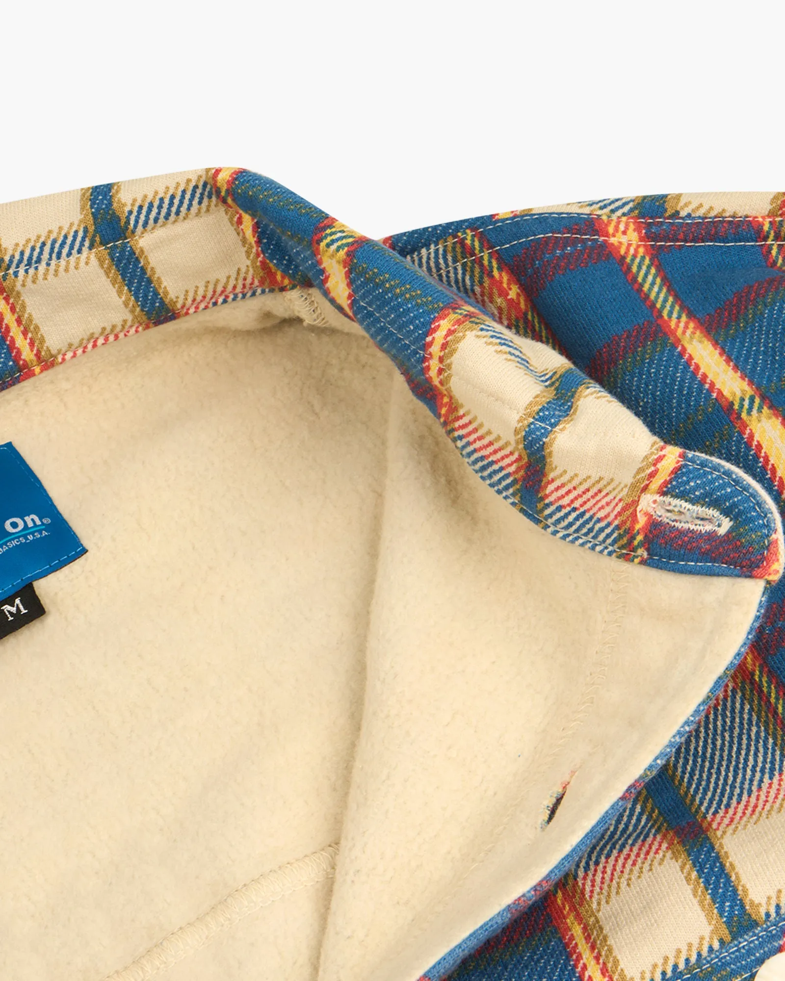 Good On Flannel Check Sweat Shirt Jacket - Cream