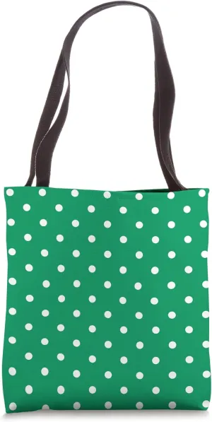 Green White Tiny Polka Dot Vintage Boho Aesthetic Girly Tote Bag