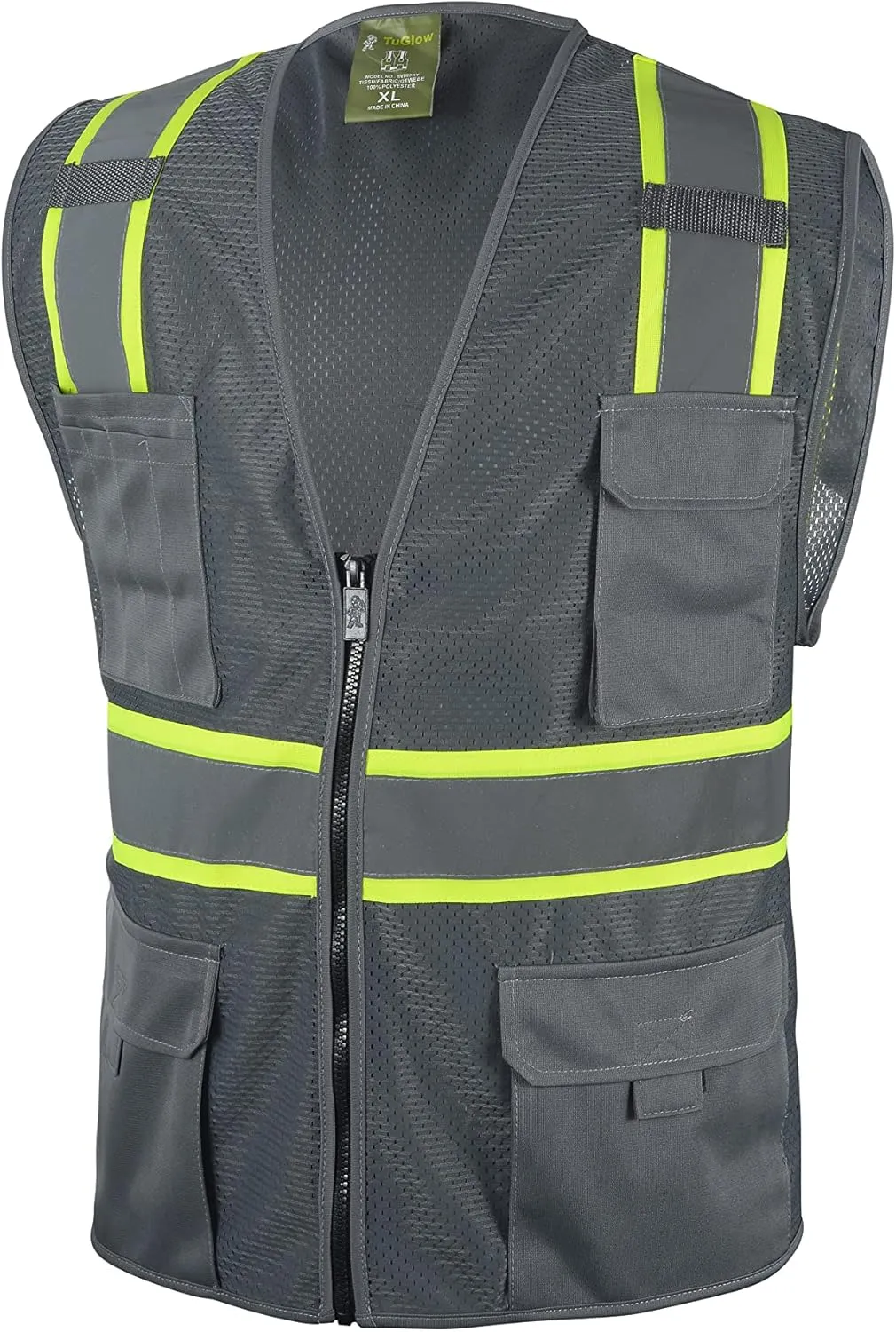 Grey Two Tones Safety Vest,With Multi-Pocket Tool