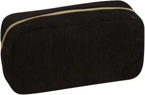 GSHLLO Corduroy Cosmetic Bag Soft Make Up Pouch Portable Travel Toiletry Bags Makeup Organizer Pouch Zipper Shampoo Storage Bags for Purse Black