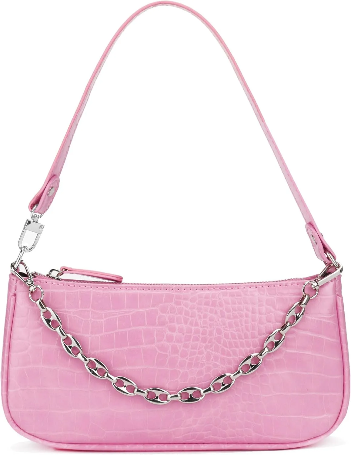 Handbag with Chain Strap Faux Leather Classic Clutch Bag Small Shoulder Purse