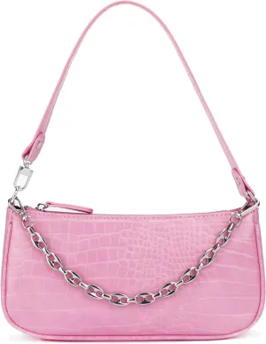 Handbag with Chain Strap Faux Leather Classic Clutch Bag Small Shoulder Purse